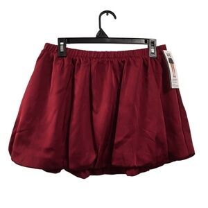 Women's Wine Red Bubble Skirt